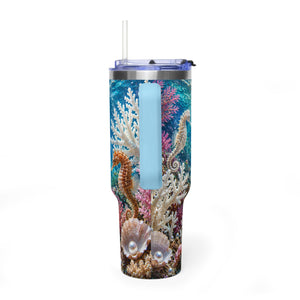 40oz Seahorse Ocean Tumbler — Vacuum Insulated Travel Mug