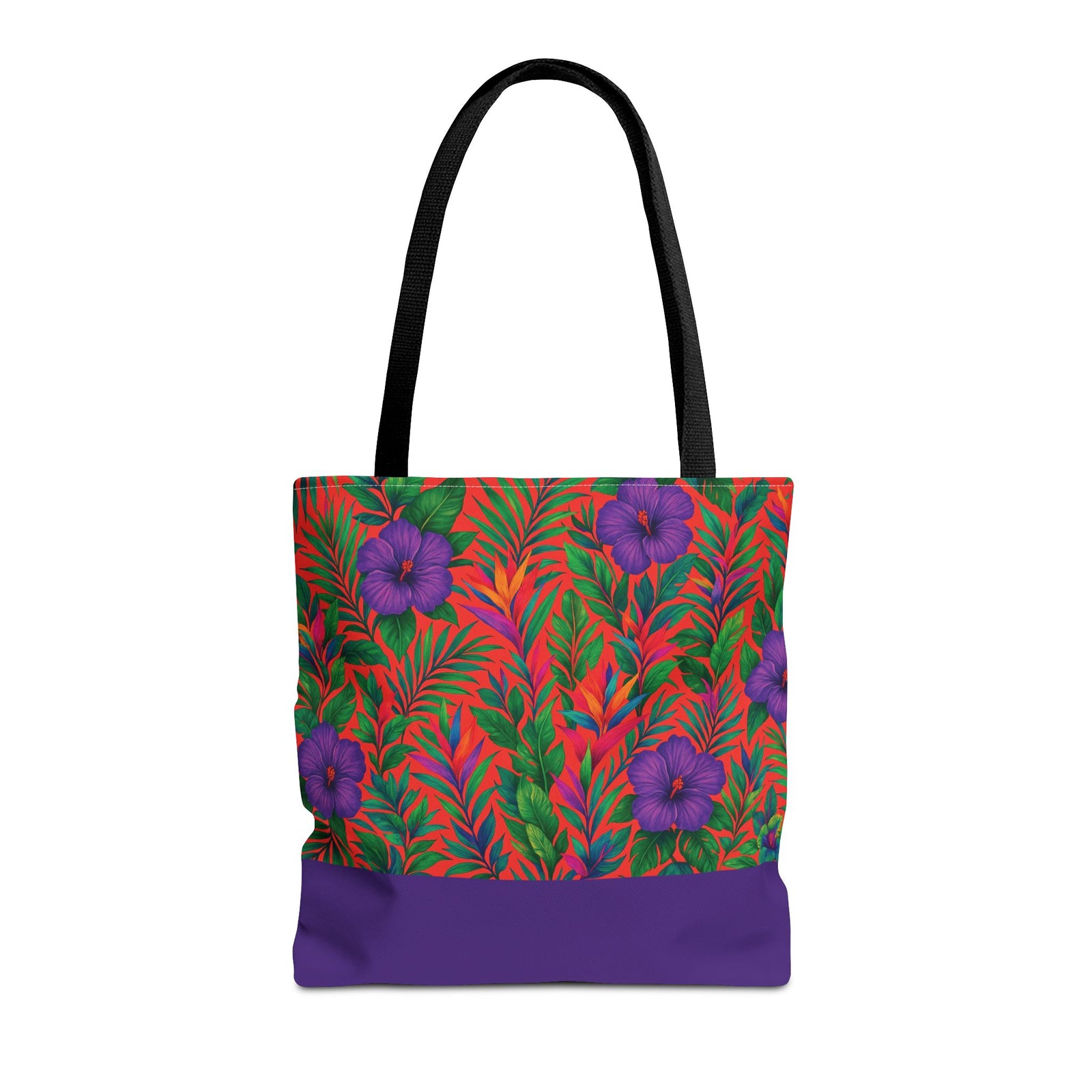 Midnight Flower Coral/Purple Tote Bag - 3 Sizes