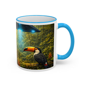 Accent Rim & Handle Mug — UFO & Tiger