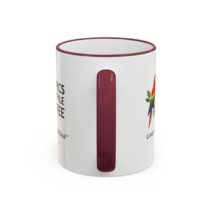 Accent Rim & Handle Coffee Mug ~ Tropics Lifestyle Coffee Parrot Logo