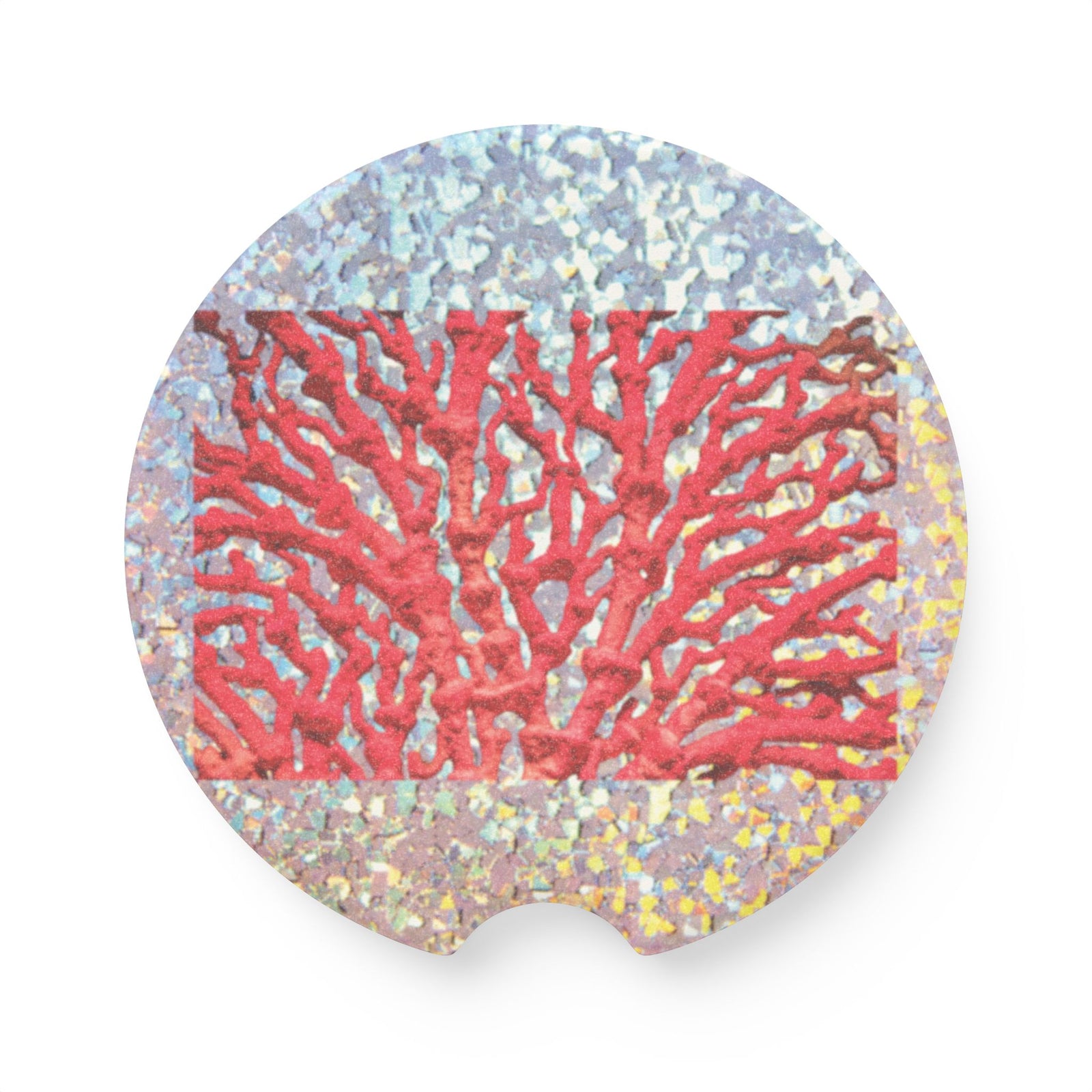 Soapstone Car Coaster - Disco Red Coral