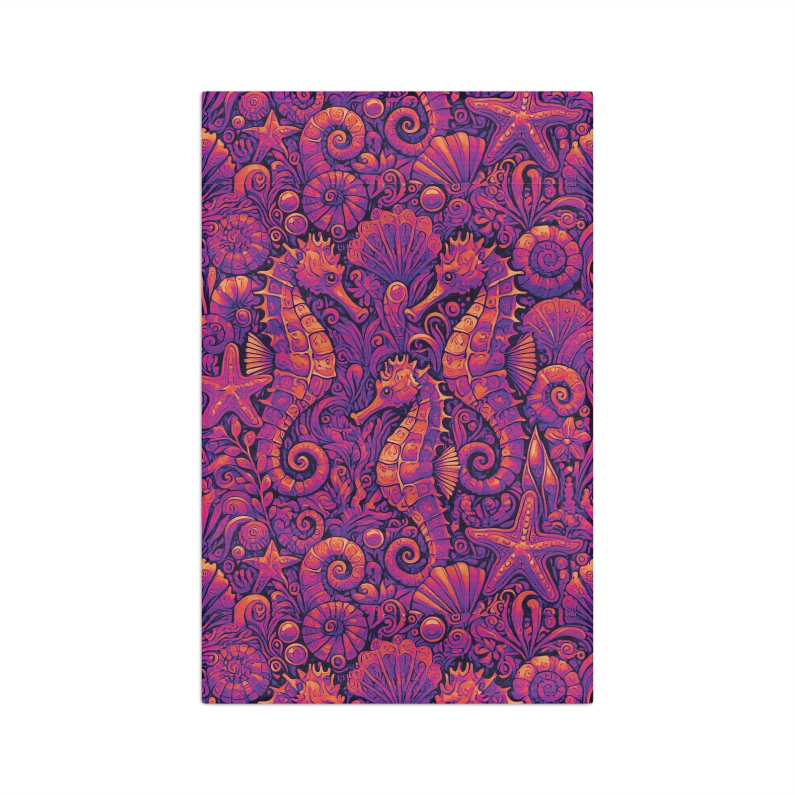 Tropical Microfiber Coffee/Tea Towel — Seahorse Trio, Heatwave