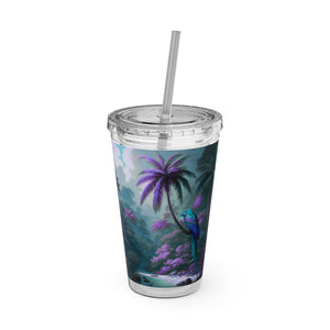 Tropical Tumbler with Straw | 16 oz: Sleeping Parrot, Fantasy