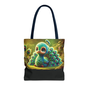Baby Peacock/Black Trio Tote Bag - 3 Sizes