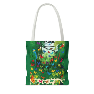 Tote Bag ~ Jungle Parrots & Butterflies