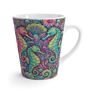 Latte White Mug - Perfect for Coffee Enthusiasts / Seahorses