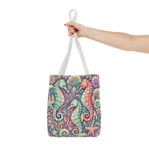 Seahorse Trio Tote Bag, Retro- 3 Sizes