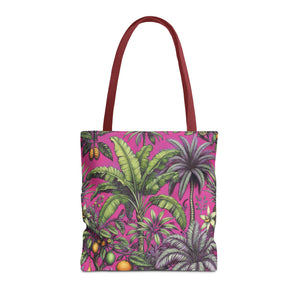 Tropical Fruit/Hot Pink Tote Bag - 3 Sizes