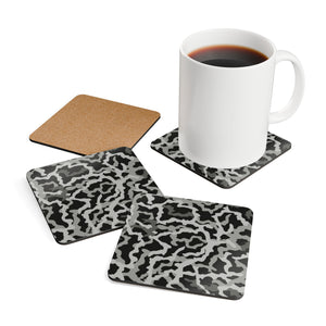 Coaster Set/4 - Coral Threads, Noir
