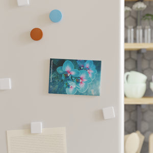 Ocean Orchids Flower Rectangle Magnet — Tropics Lifestyle Coffee Decorative Fridge Magnet