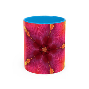 Colorful Mugs (11oz, 15oz), Hibiscus Kaleidoscope #1