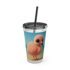 Tropical Tumbler with Straw | 16 oz: Baby Flamingo