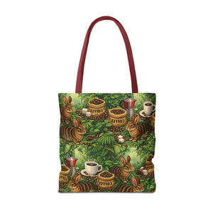 Tropical Rabbits & UFOs Tote Bag, Black - 3 Sizes
