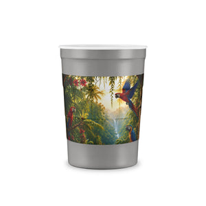 Tropical Rainforest Parrot Steel Cup, 16 oz. — Recyclable Insulated Tumbler