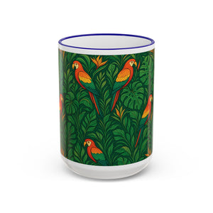 Accent Rim & Handle Coffee Mug, Religious ~ Our Lady of Perpetual Help, Monsteras