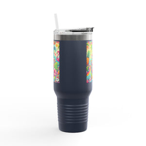 Flamingo Funday Insulated Travel Mug - 40oz - Perfect for Outdoor Adventures