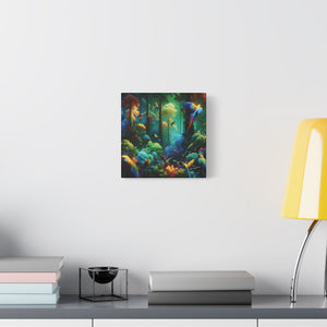 Tropical Parrots Canvas Wall Art — Vibrant Flight School Jungle Scene Matte