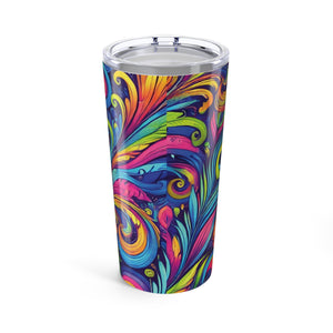 20oz Tropical Glossy Tumbler / Feather Currents Pop