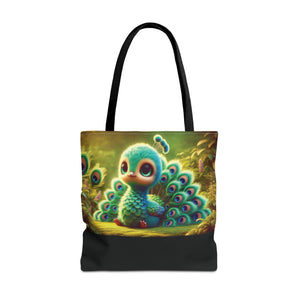 Baby Peacock/Black Trio Tote Bag - 3 Sizes