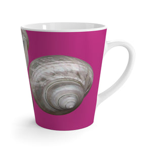 Latte White Mug - Perfect for Coffee Enthusiasts / Lustrous Seashell Trio, Dark Pink