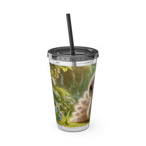 Tropical Tumbler with Straw | 16 oz: Baby White Peacock