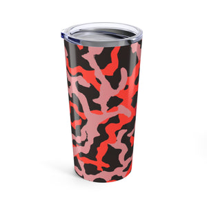 20oz Tropical Glossy Tumbler / Coral Threads Red