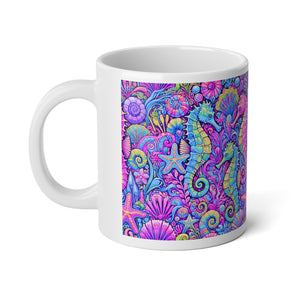 Jumbo Mug, 20oz, Seahorse Pop | Tropical Coffee Cup