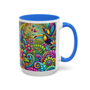 Accent Color Coffee Mug, Many Colors - 11oz & 15oz / Rainforest Music
