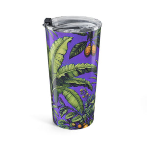 20oz Tumbler — Purple Palm Leaf Travel Cup