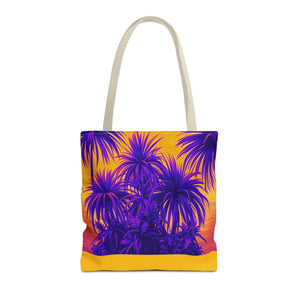 Tiny Palm Island Pop/Yellow Tote Bag - 3 Sizes