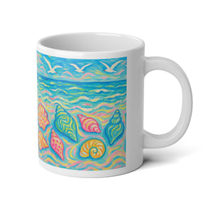 Jumbo Mug, 20oz, Glow Seashells | Tropical Coffee Cup