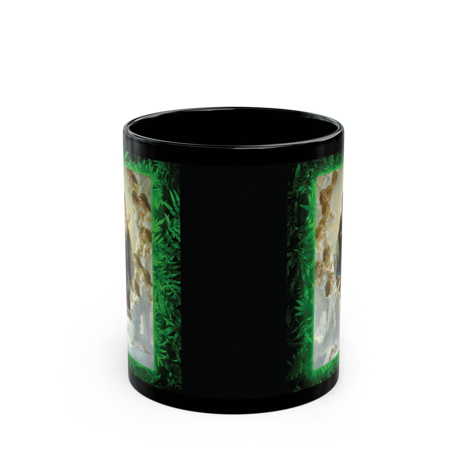 Black Coffee Mug, Religious - Tropical Queen of the Angels