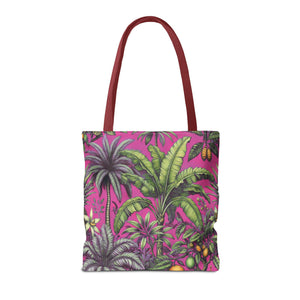 Tropical Fruit/Hot Pink Tote Bag - 3 Sizes