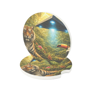 Soapstone Car Coaster - UFO & Tiger