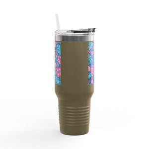 Insulated Travel Mug, 40oz / Beach Dreams, Turquoise