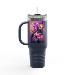 Fantasy Orchids Insulated Travel Mug - 40oz - Perfect for Outdoor Adventures