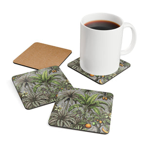 Coaster Set/4 - Tropical Fruit, Grey