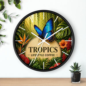 Tropical Forest Wall Clock — Colorful Parrots & Lush Jungle Art