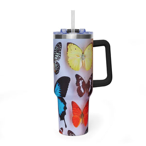 40oz Butterfly Garden Vacuum Thermal Tumbler
