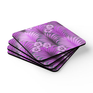 Coaster Set/4 - Sunrise Palms/Amethyst