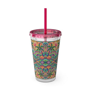Tropical Tumbler with Straw | 16 oz: Kaleido Bay