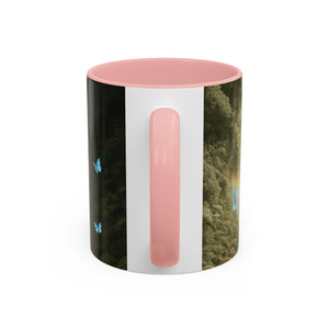 Accent Coffee Mug (11, 15oz), 8 Colors - UFO and Waterfall