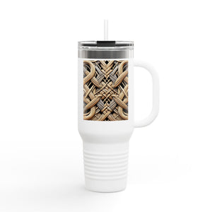 Insulated Travel Mug, 40oz / Beach Wicker - Perfect for Outdoor Adventures