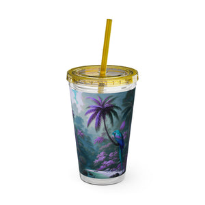 Tropical Tumbler with Straw | 16 oz: Sleeping Parrot, Fantasy