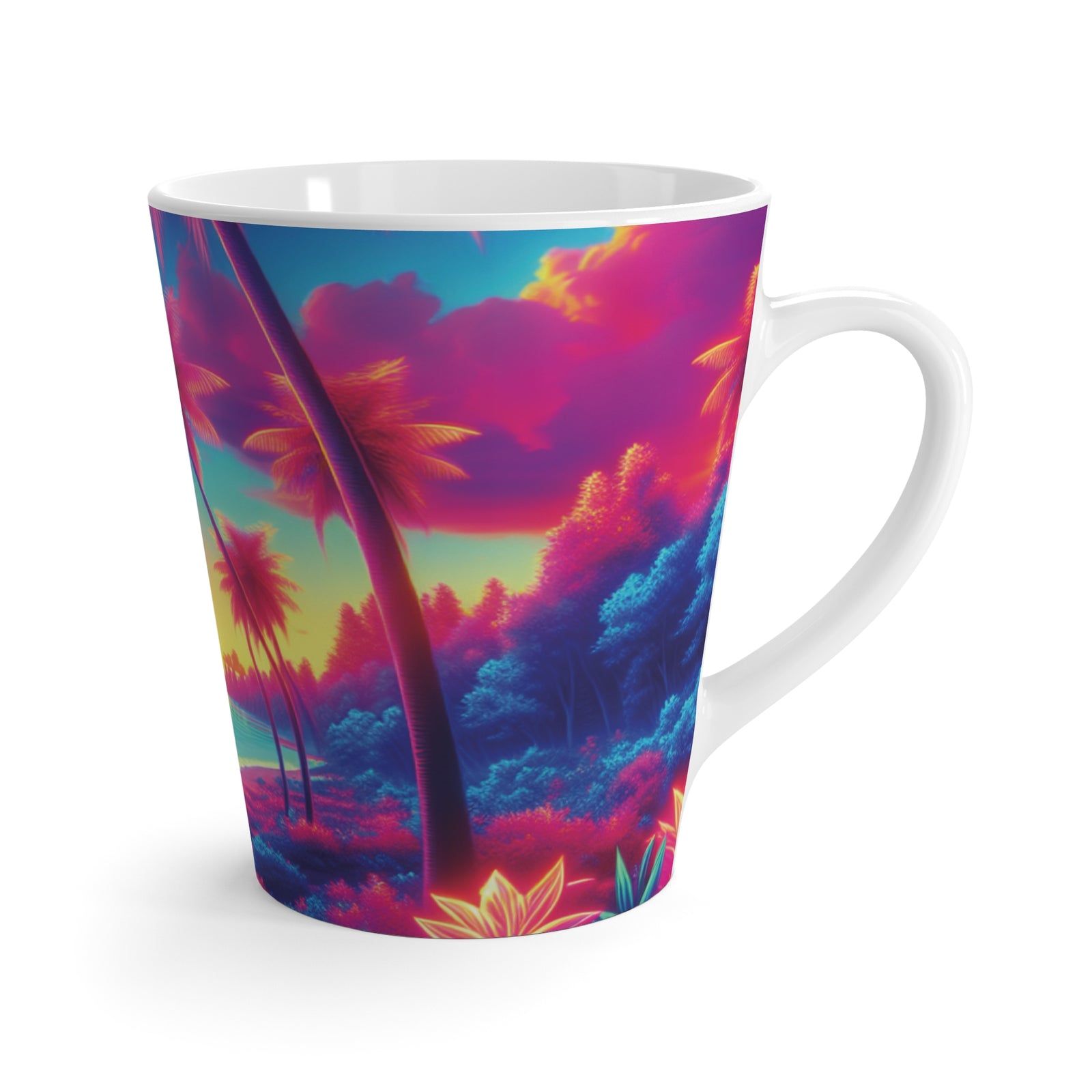 White Latte Mug - Glorious Skies Tropical Beach