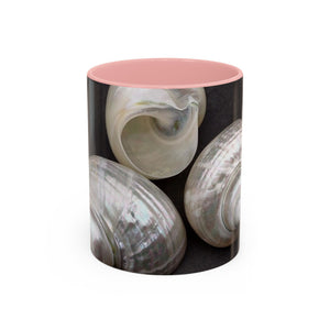 Accent Color Coffee Mug (11, 15oz), 8 Colors - White Nautilus Trio/Black, Large