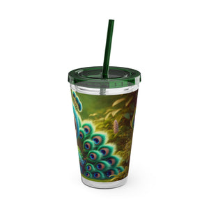 Tropical Tumbler with Straw | 16 oz: Baby Peacock