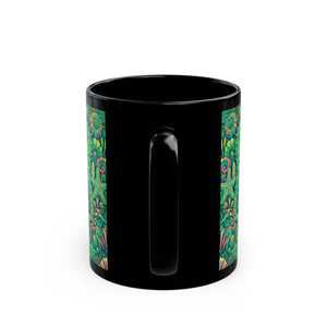 Black Coffee Mug - Seahorse Trio, Lime
