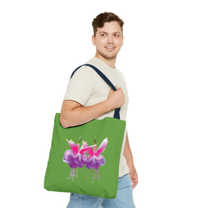 Tropical Real Two Fuchsias/Green Tote Bag - 3 Sizes