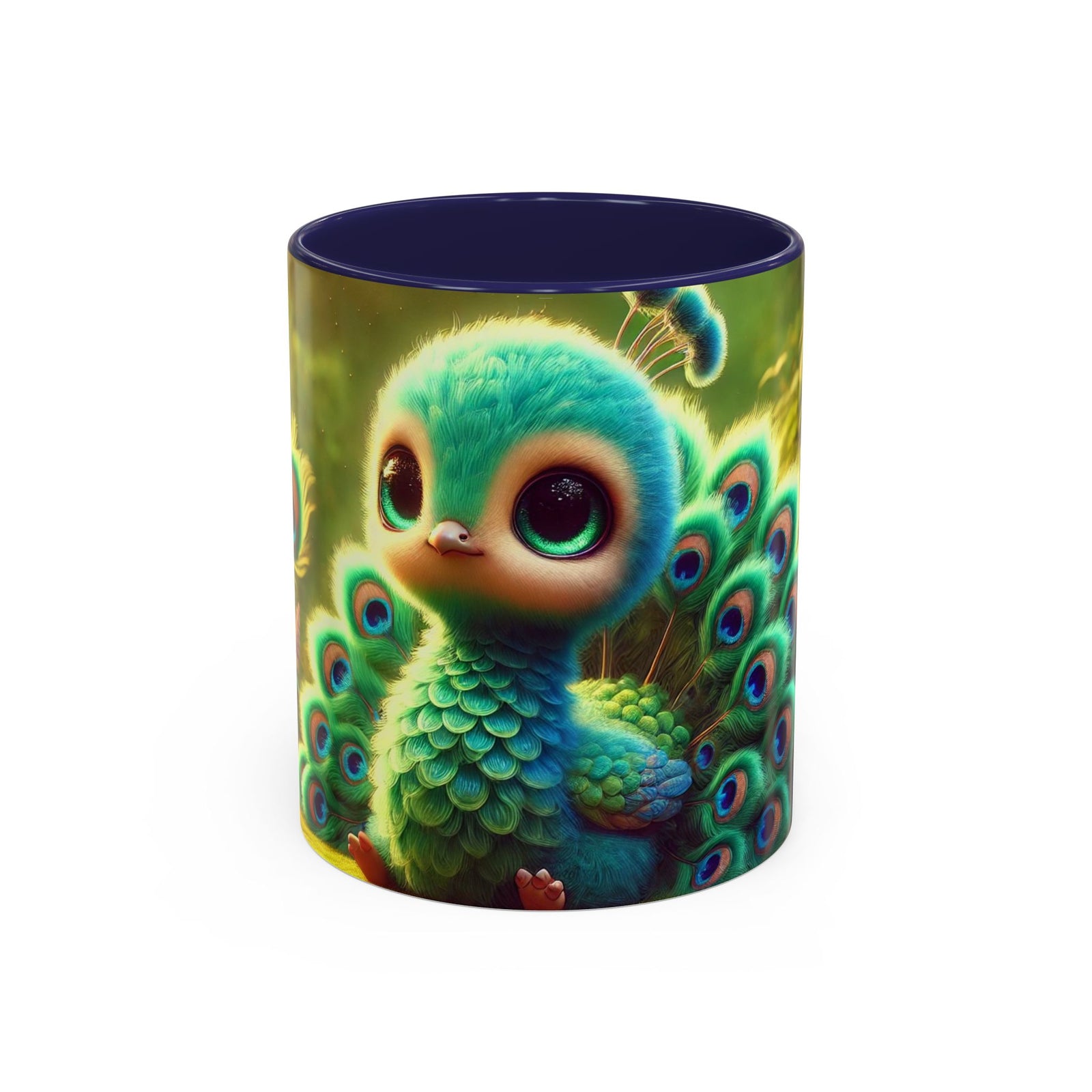 Accent Color Coffee Mug (11, 15oz), 8 Colors - Baby Peacock